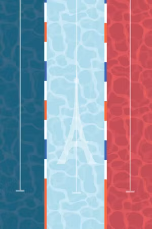 Canvastavla - Graphic illustration of a swimming