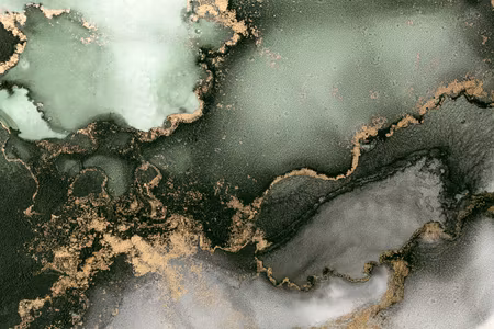Canvastavla - Green watercolour abstraction by the