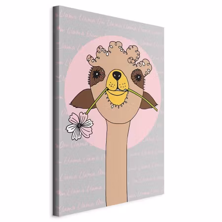 Canvastavla - Happy llama part vertical