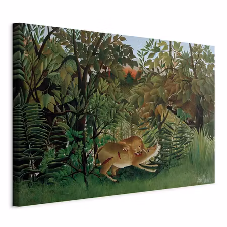 Canvastavla - Henri rousseau le lion ayant faim se