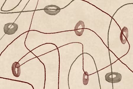 Canvastavla - Lines and shapes bead labyrinth on a