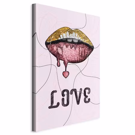 Canvastavla - Liquid lips part vertical