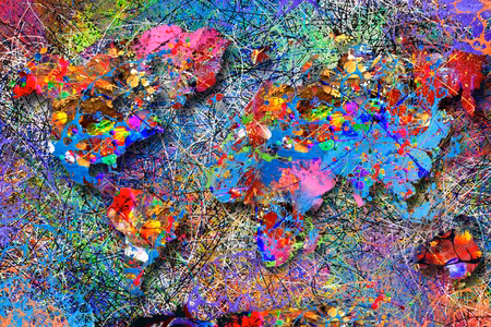 Canvastavla - Map jackson pollock inspiration