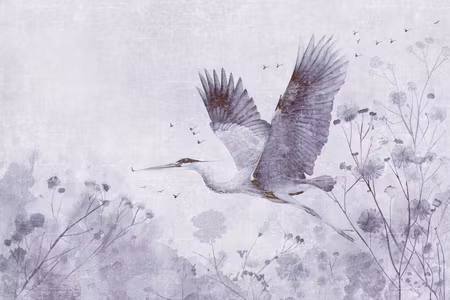 Canvastavla - Majestic flight a crane in flight in