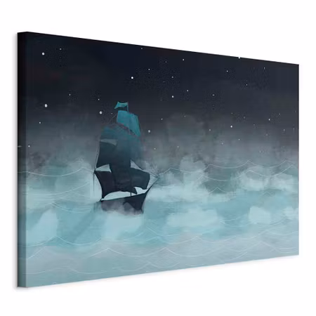 Canvastavla - Night waves part wide second variant