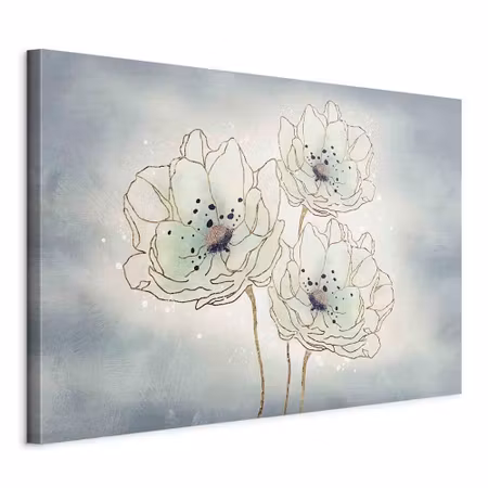 Canvastavla - Ocean flowers part wide