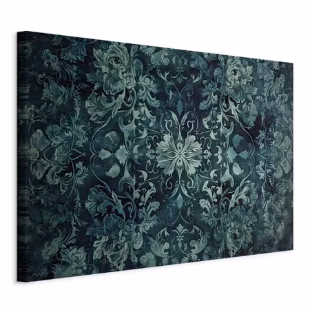 Canvastavla - Oriental pattern carpet emerald and