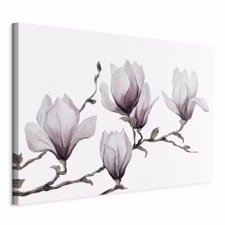 Canvastavla - Painted magnolias part wide