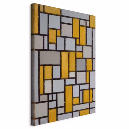 Canvastavla - Piet mondrian composition with grid