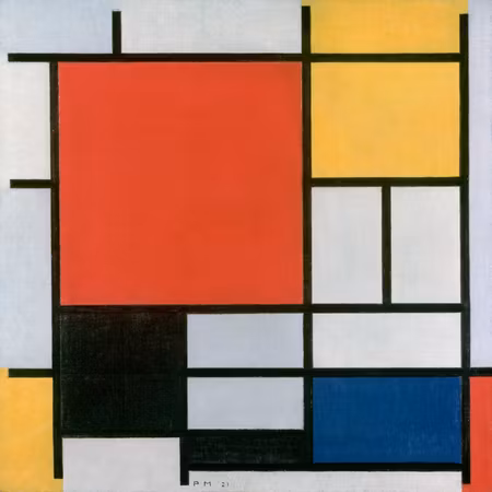 Canvastavla - Piet mondrian composition with red