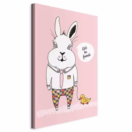 Canvastavla - Rabbit& s friend part vertical