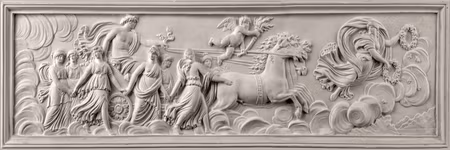 Canvastavla - Relief apollo and muses