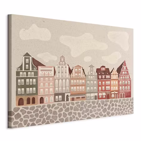 Canvastavla - Salt square colorful illustrated a