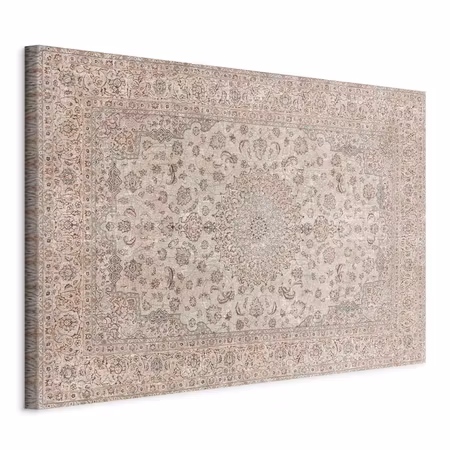 Canvastavla - Sand carpet worn persian carpet with