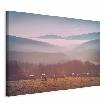 Canvastavla - Sheep in mountain landscape part in