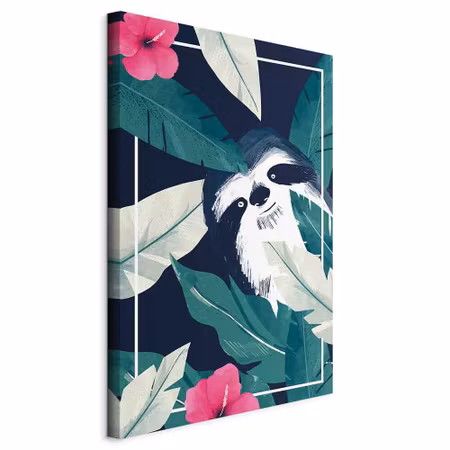 Canvastavla - Sloth in the tropics part vertical