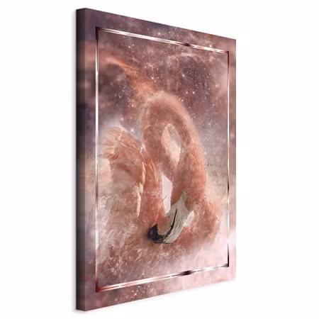 Canvastavla - Space flamingo part vertical