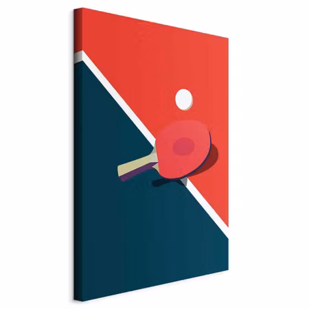 Canvastavla - Table tennis racket and ball on the