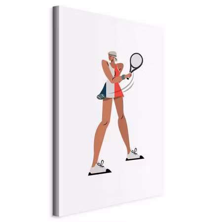 Canvastavla - Tennis player with a racket on a