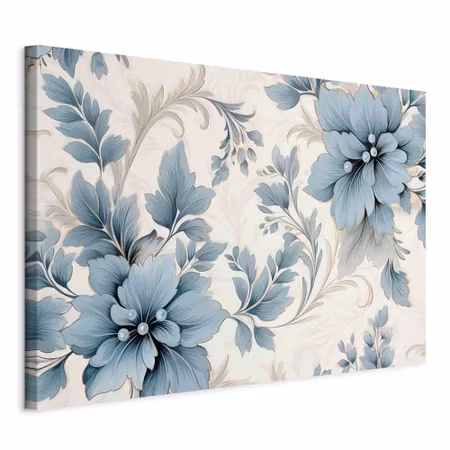 Canvastavla - Turquoise flowers in retro ambience