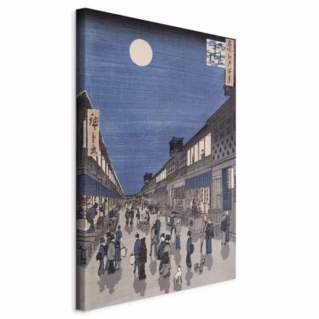 Canvastavla - Utagawa hiroshige night time view of