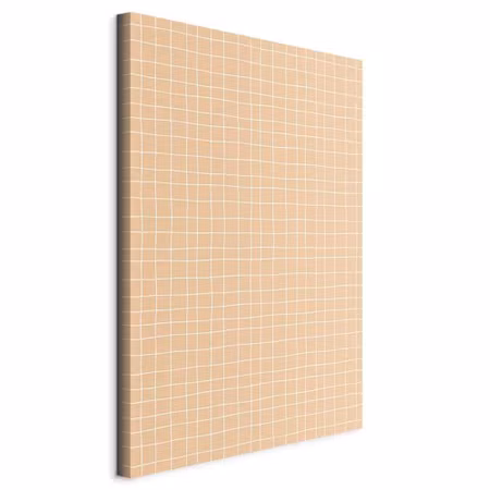 Canvastavla - Waving lines creamy grid on a noisy