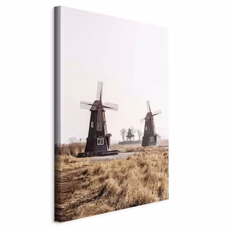 Canvastavla - Wooden windmill part vertical