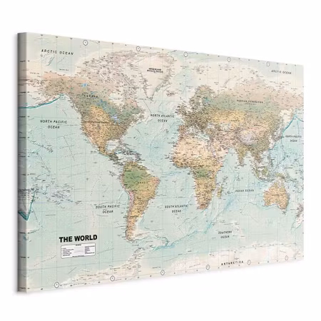 Canvastavla - World map beautiful world