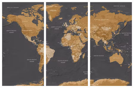 Canvastavla - World map modern aesthetics