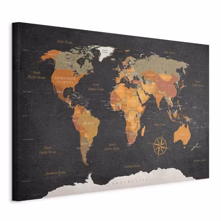 Canvastavla - World map secrets of the earth