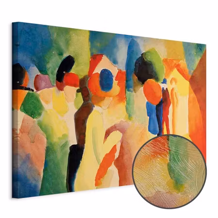 Premium canvastavla - August macke with a yellow