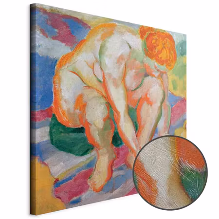 Premium canvastavla - Franz marc nude with cat