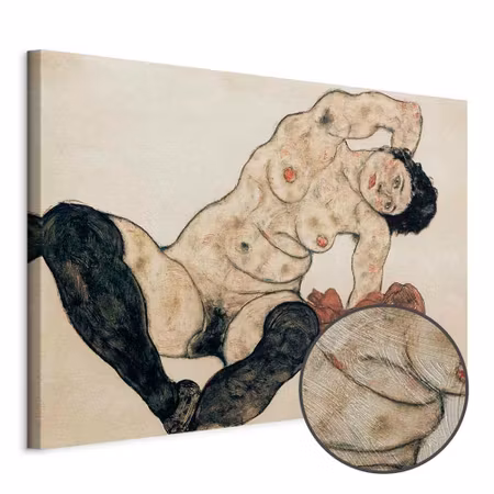 Premium canvastavla - Egon schiele liegender akt