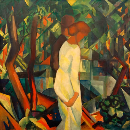 Premium canvastavla - August macke paar im wald