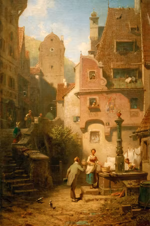 Premium canvastavla - Carl spitzweg well-wisher