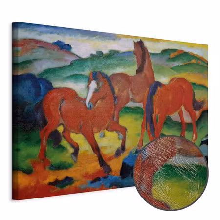Premium canvastavla - Franz marc the red horses