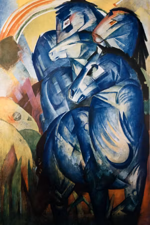 Premium canvastavla - Franz marc the tower of blue