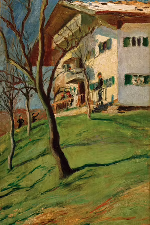 Premium canvastavla - August macke unser häuschen