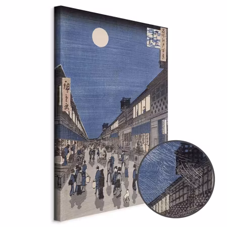 Premium canvastavla - Utagawa hiroshige night time