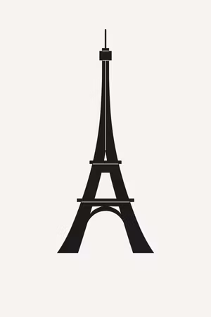 Premium canvastavla - Eiffel tower simple graphics
