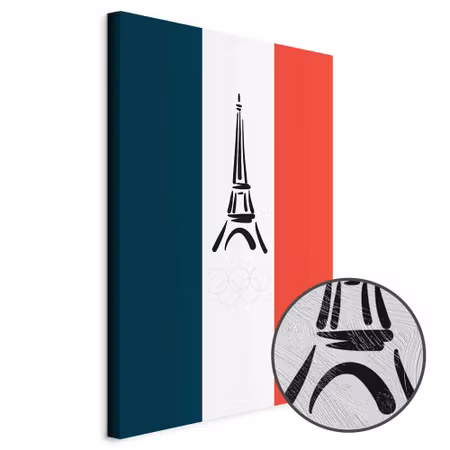 Premium canvastavla - French flag with graphic