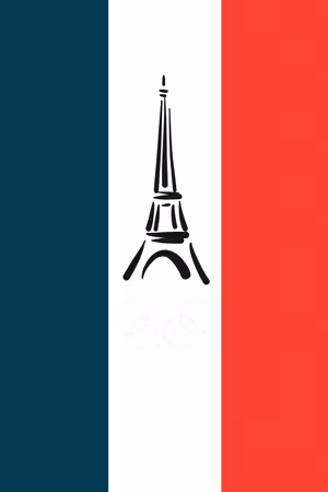 Premium canvastavla - French flag with graphic