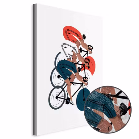 Premium canvastavla - Cycling race competitors on