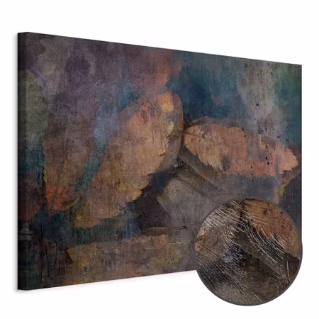 Premium canvastavla - Copper leaves wide