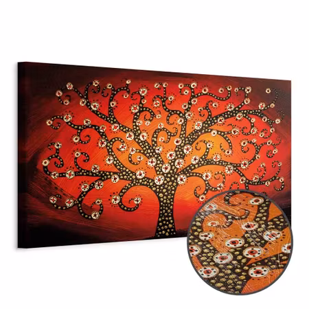 Premium canvastavla - Fiery tree narrow