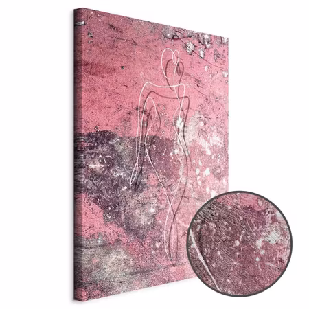 Premium canvastavla - Figure on pink background -
