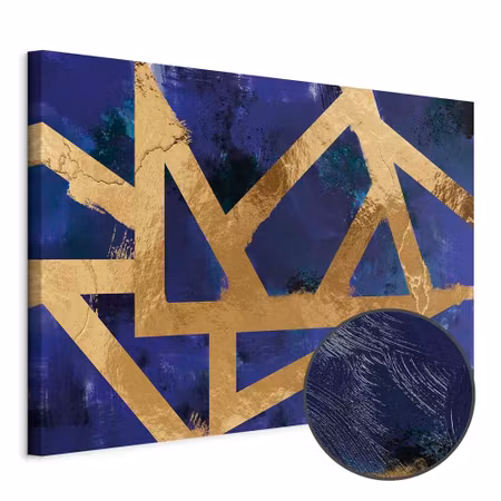 Premium canvastavla - Golden geometry wide