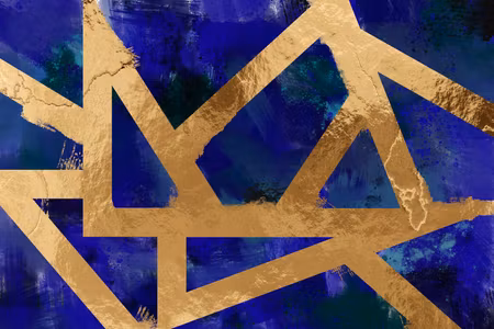 Premium canvastavla - Golden geometry wide