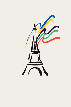 Premium canvastavla - Eiffel tower and colorful