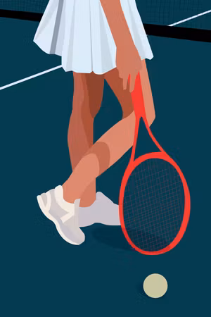 Premium canvastavla - Female tennis player with a